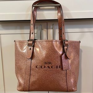 Pink Glitter Coach Tote